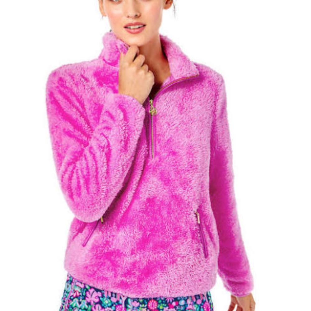 NWOT - Lilly Pulitzer wild fuchsia sherpa  POPOVER  XXL
